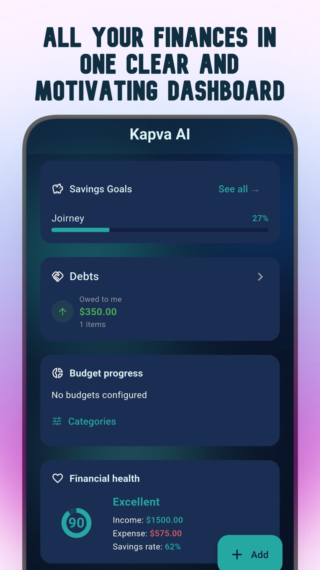 Main dashboard